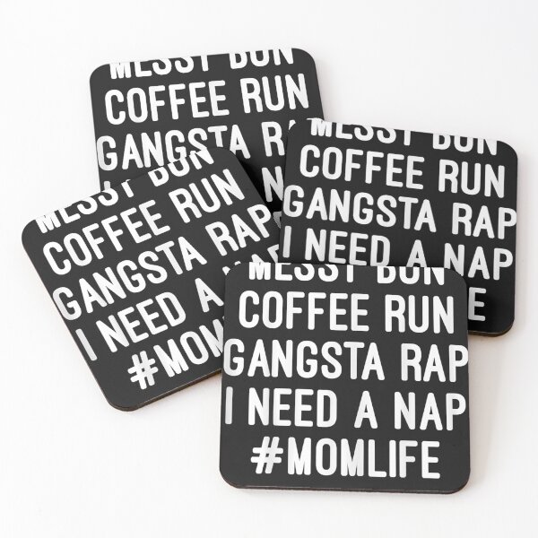 Aperçu de l'œuvre Womens Messy Bun Coffee Run Gangsta Rap I need a Nap Funny T-Shirt créée et vendue par Lukifo-Mana.