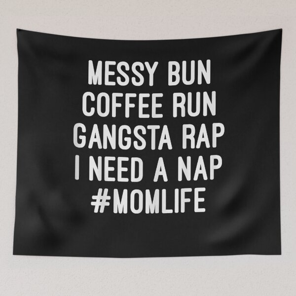 Item preview, Womens Messy Bun Coffee Run Gangsta Rap I need a Nap Funny T-Shirt designed and sold by Lukifo-Mana.