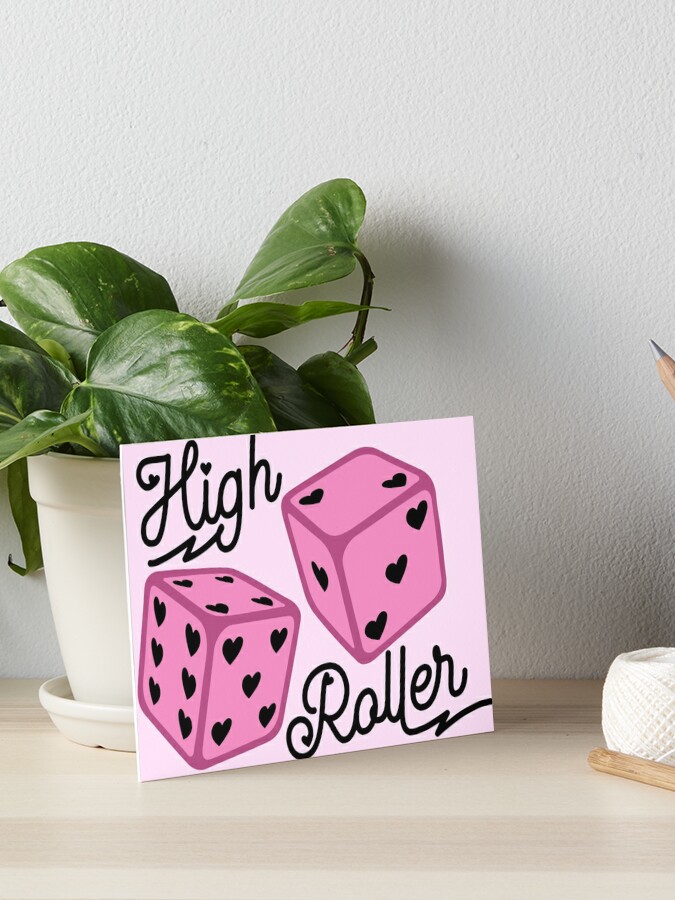 High Roller Pink Heart Dice | Art Board Print