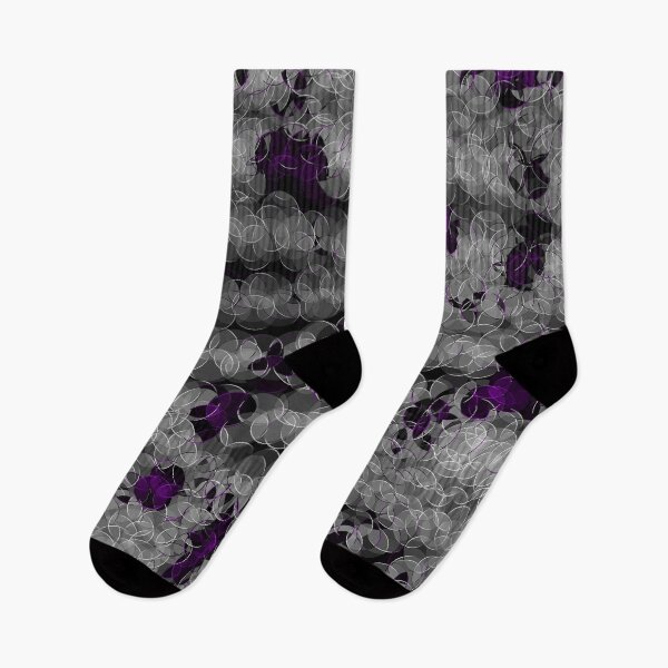 Item preview, Abstract Grey and Purple Circle Design on Black Background designed and sold by EclecticPaintin.