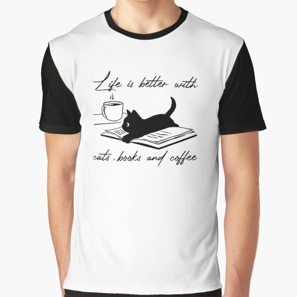 Item preview, Life is better with cats books and coffee designed and sold by bestluck90.