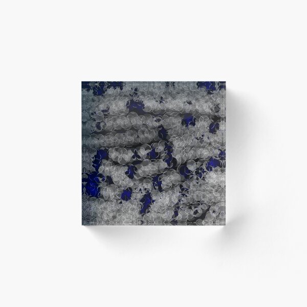 Item preview, Abstract Grey and Blue Circle Design on Black Background designed and sold by EclecticPaintin.