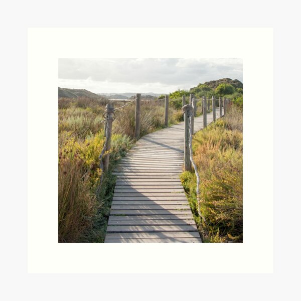 Item preview, Wooden path crossing grass field in summer designed and sold by Stanciuc.