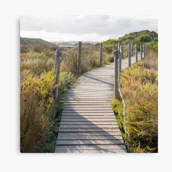 Item preview, Wooden path crossing grass field in summer designed and sold by Stanciuc.