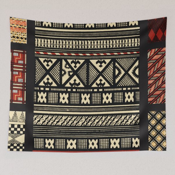 Item preview, African Mud Cloth Design in Black, Beige, Red designed and sold by jlisaksen.