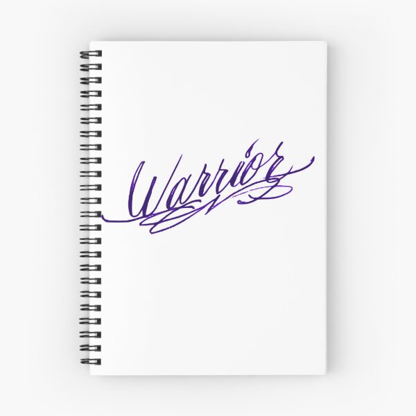 Item preview, Hand Written Warrior Tattoo In Blue Ink - Warrior in Traditional Tattoo Script designed and sold by Rocketman2017.