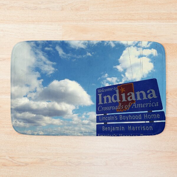 Item preview, Welcome to Indiana Sign Along a Two Lane Highway on a Cloudy Afternoon designed and sold by Mothe3rd.