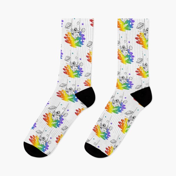 Item preview, Rainbow space, astronaut swinging designed and sold by RikkyTeesPride.