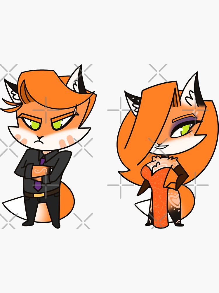 The Fox Twins” Chibi Foxy And Trix Sticker By Vannarose Redbubble 