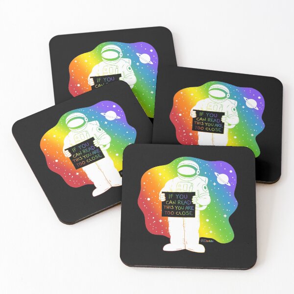 Item preview, Rainbow space, astronaut social distancing designed and sold by RikkyTeesPride.