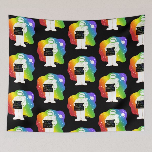 Item preview, Rainbow space, astronaut social distancing designed and sold by RikkyTeesPride.