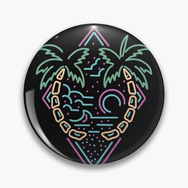 Item preview, Retro Summer Beach Line Art with Palm Trees designed and sold by SLAG-Creative.