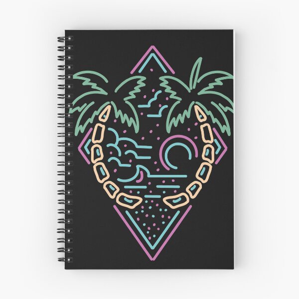 Item preview, Retro Summer Beach Line Art with Palm Trees designed and sold by SLAG-Creative.