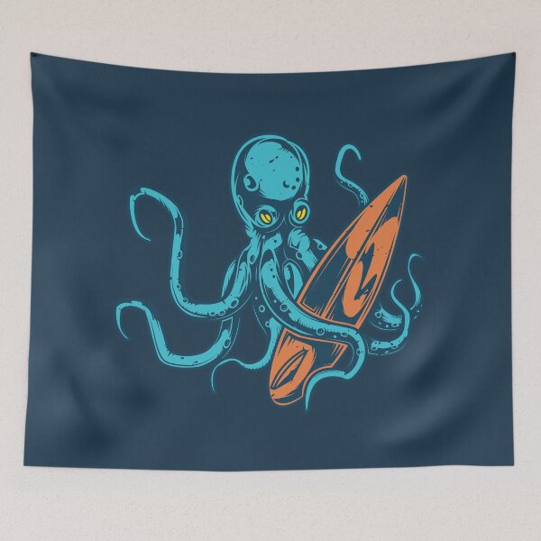 Item preview, Retro Octopus Surfer Illustration designed and sold by SLAG-Creative.