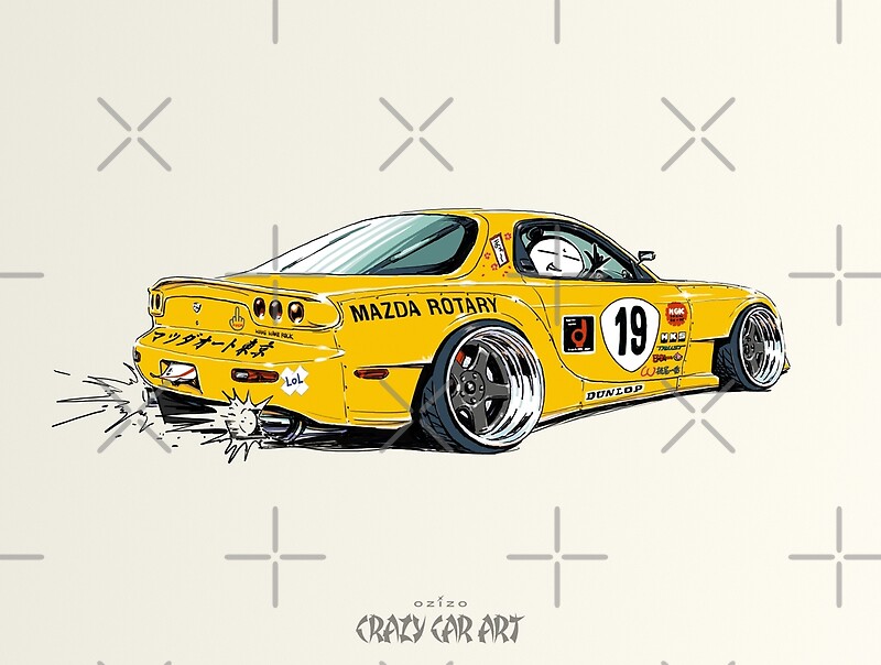 Crazy Car Art Drawing: Posters | Redbubble