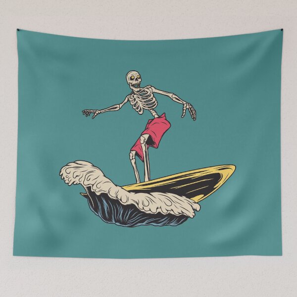 Item preview, Retro Surfing Skeleton Cartoon designed and sold by SLAG-Creative.