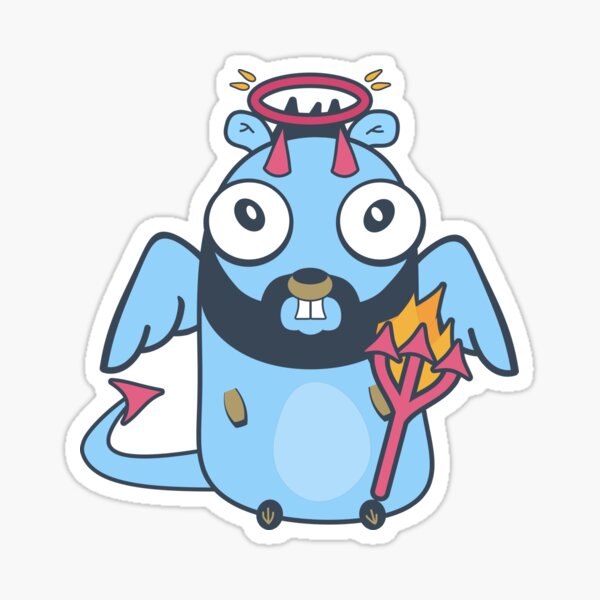 "Golang gopher like devil" Sticker for Sale by karinkasvit | Redbubble