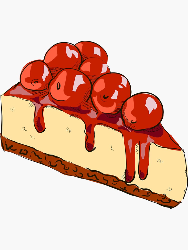 " Cherry cheesecake" Sticker for Sale by Zeffir Redbubble