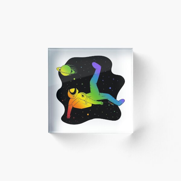 Item preview, Rainbow space astronaut, kicking planet designed and sold by RikkyTeesPride.