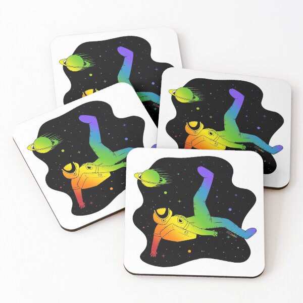 Item preview, Rainbow space astronaut, kicking planet designed and sold by RikkyTeesPride.