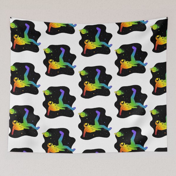 Item preview, Rainbow space astronaut, kicking planet designed and sold by RikkyTeesPride.