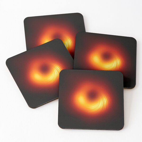 Polarized Light in the Vicinity of the Supermassive Black Hole at the Center of Galaxy M87 Coasters (Set of 4)