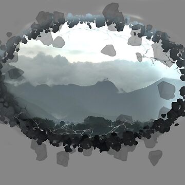 Artwork thumbnail, Gray Mountain Aesthetic with Rocky Frame by AheraRoses