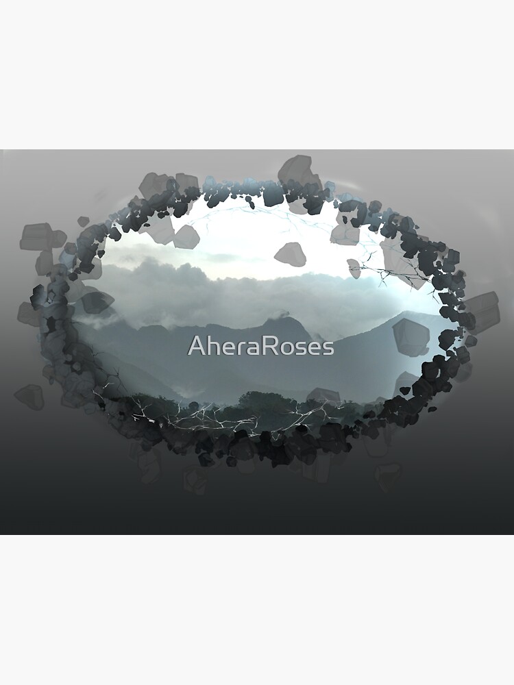 Thumbnail 3 of 3, Sticker, Gray Mountain Aesthetic with Rocky Frame designed and sold by AheraRoses.