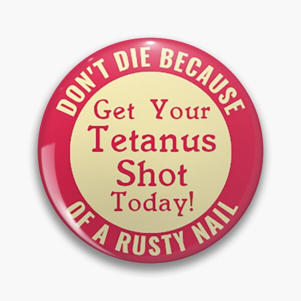 Item preview, Tetanus Shot Pin designed and sold by spacebirbz.