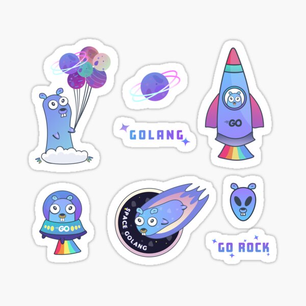 Item preview, Golang gopher like aliens designed and sold by Olena Du.