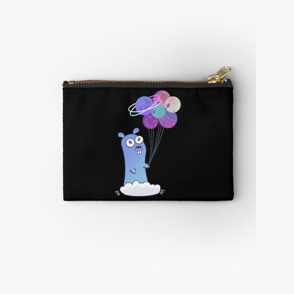 Item preview, Golang gopher in space with planets like bubbles designed and sold by Olena Du.