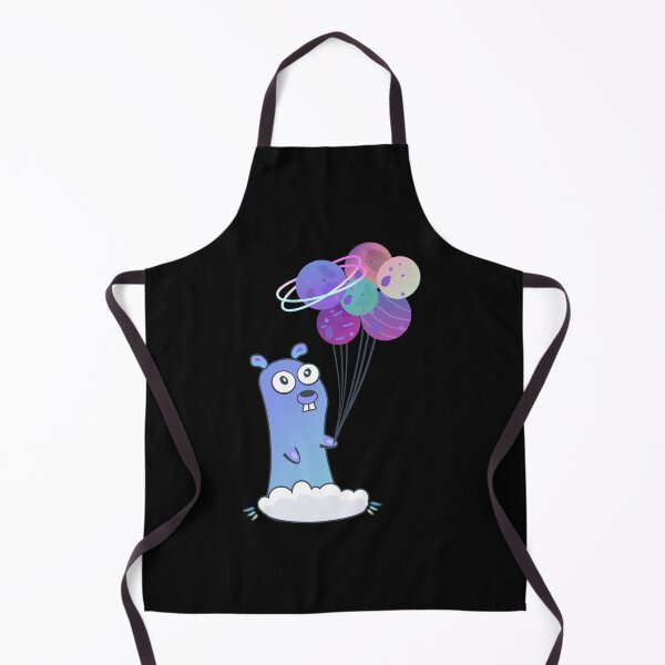 Item preview, Golang gopher in space with planets like bubbles designed and sold by Olena Du.