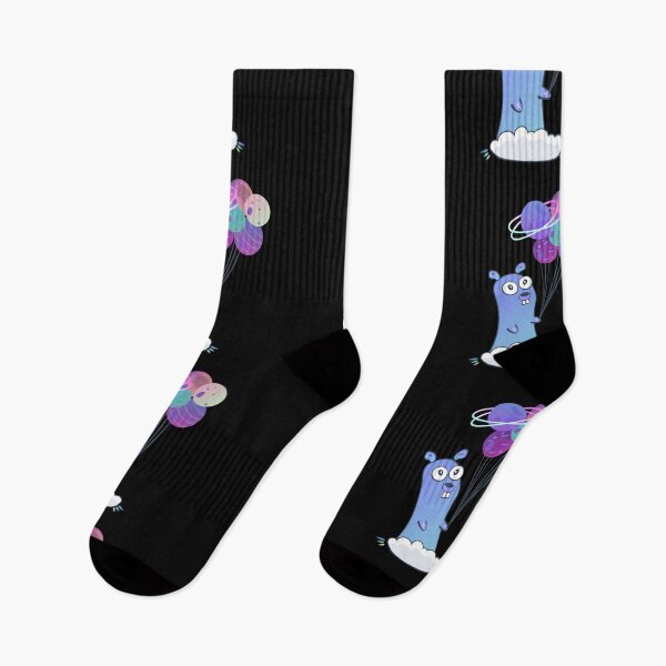 Item preview, Golang gopher in space with planets like bubbles designed and sold by Olena Du.