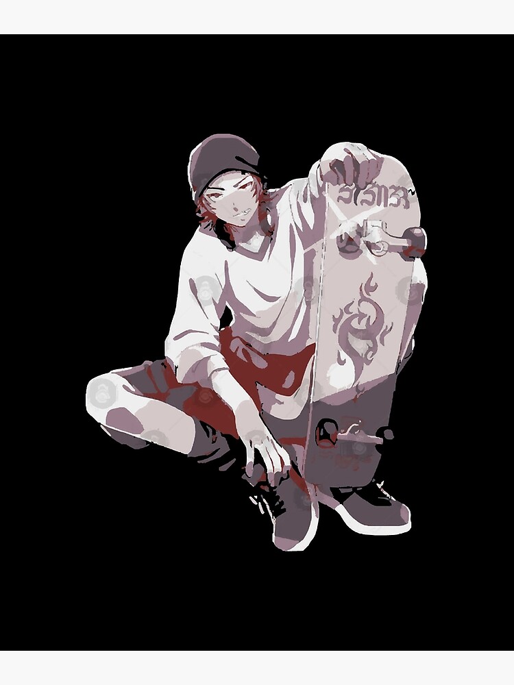 Skateboard Freestyle - Misaki Yata K Project Anime Art | Greeting Card