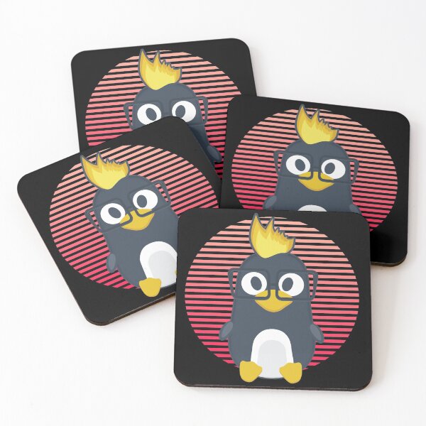 Item preview, Linux tux penguin like nerd in red bg designed and sold by Olena Du.