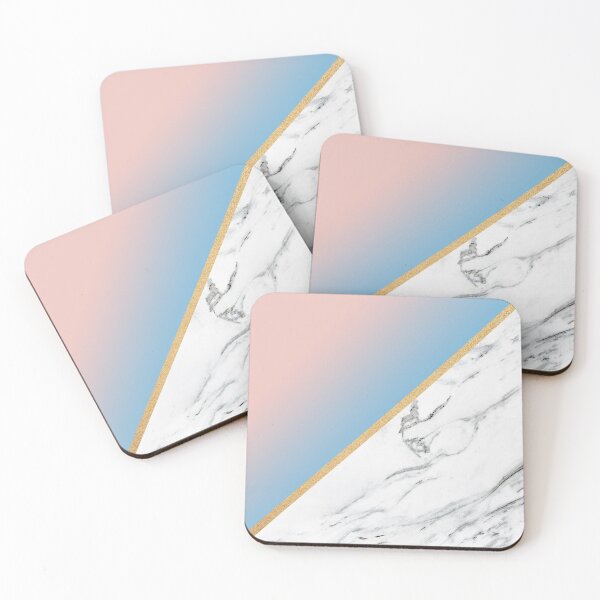Item preview, Marble Pink Blue Gradient and Gold Stripe Summer designed and sold by Wizardofpizza.