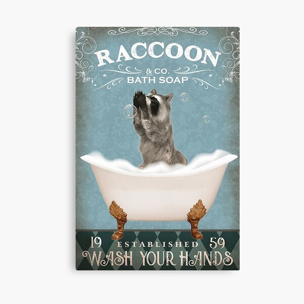 Raccoon and Co Bath Soap Wash Your Hands Canvas Print