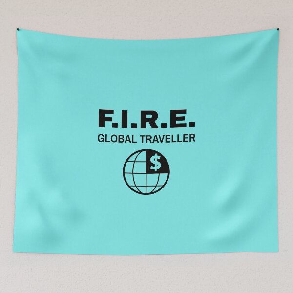 Item preview, Fire Movement Global Traveller- black text on aqua designed and sold by katiekendall.
