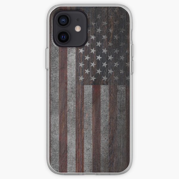 American Flag on Weathered Wood iPhone Soft Case