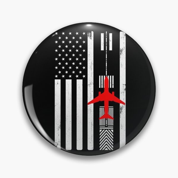 Item preview, Pilot Airplane Runway American Flag Patriotic Airline Pilot Gear designed and sold by DynamicDesign.
