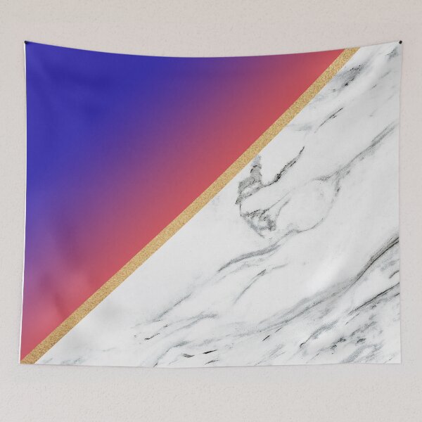 Item preview, Marble Red Blue Gradient and Gold Stripe Summer designed and sold by Wizardofpizza.