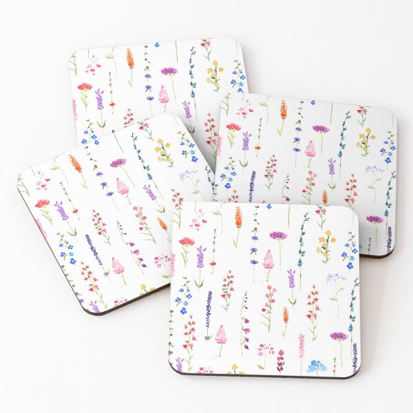 Item preview, colorful wildflower pattern watercolor painting  designed and sold by ColorandColor.