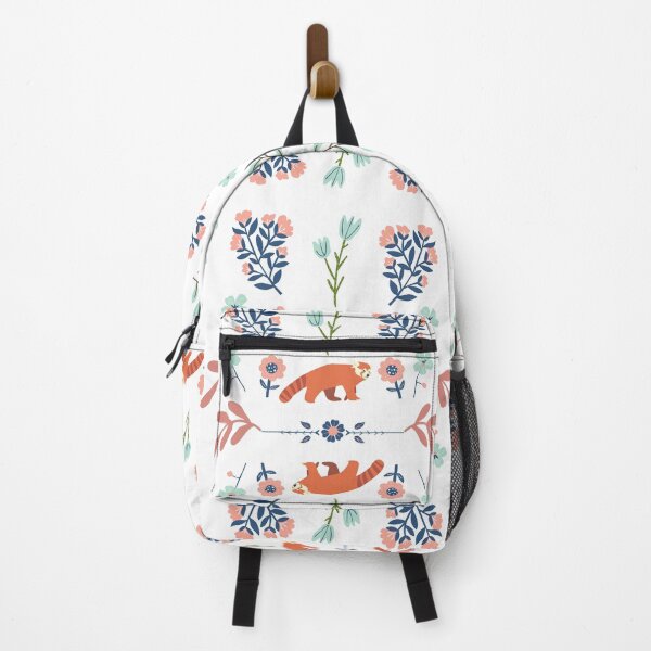 Vista previa del artículo con la obra «Patrón floral panda rojo», diseñado y vendido por Dolyaz.