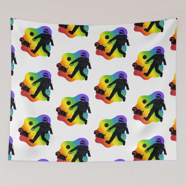 Item preview, Rainbow space, astronaut walking dog designed and sold by RikkyTeesPride.