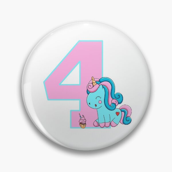 Item preview, Number four with a Candyfloss Unicorn designed and sold by MammaPanda.