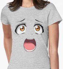 Anime face brown eyes Women's Fitted T-Shirt