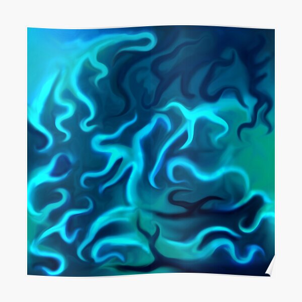 Painting (Neon blue flames) Poster