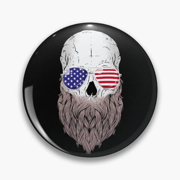 Artikelvorschau, Bearded Skull Wearing USA Aviators Patriotic Beard Lover Gear entworfen und verkauft von DynamicDesign.