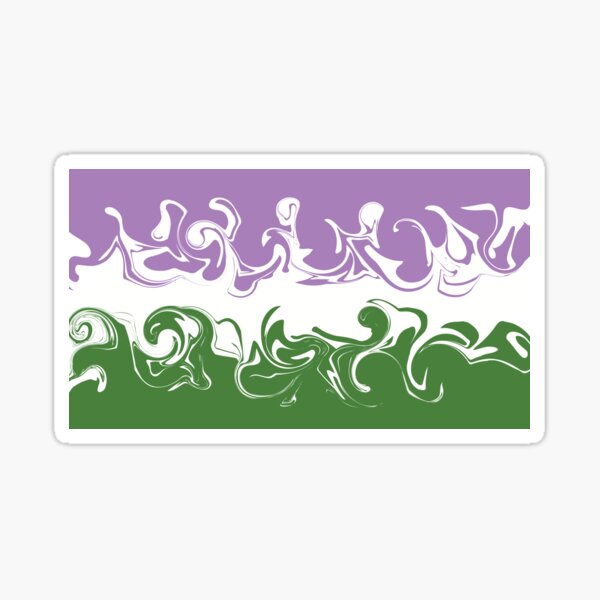 Swirly Queergender Flag Sticker
