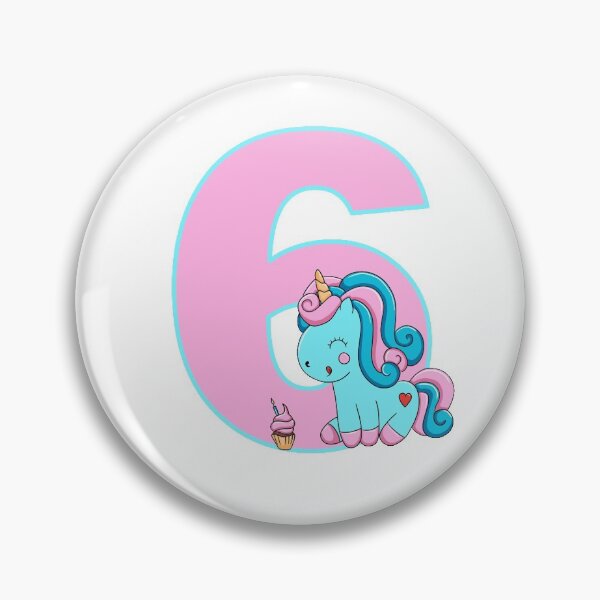 Item preview, Number six with a Candyfloss Unicorn designed and sold by MammaPanda.